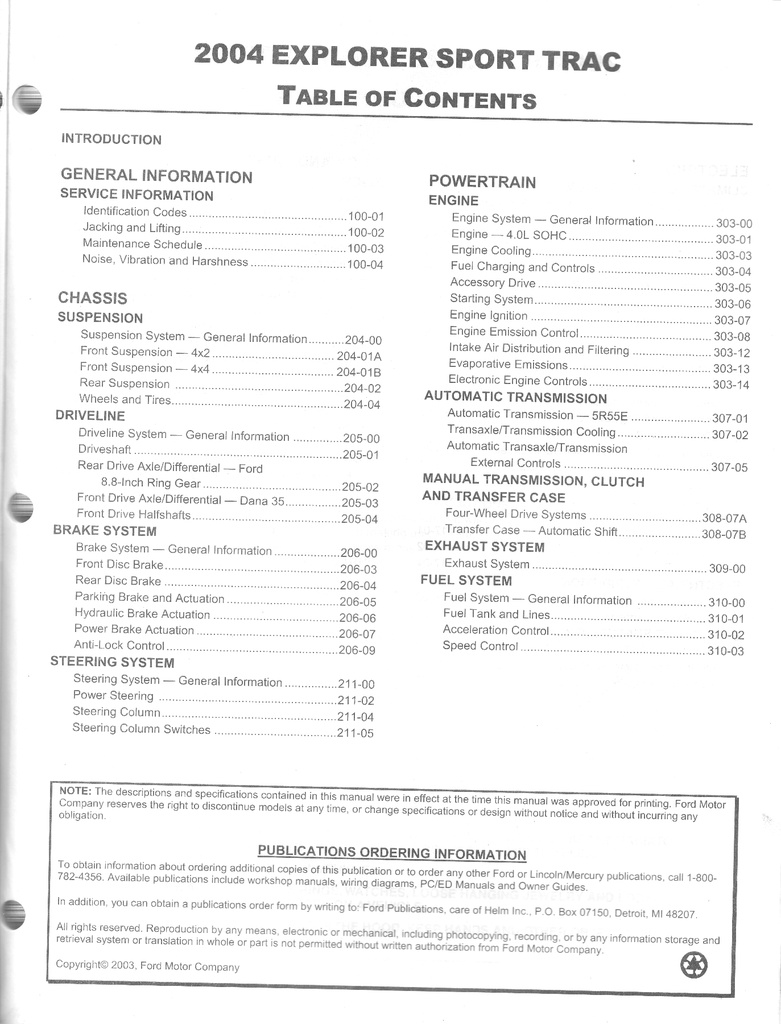2004 Ford Explorer Sport Trac Original OEM Factory Shop Service Workshop Manual