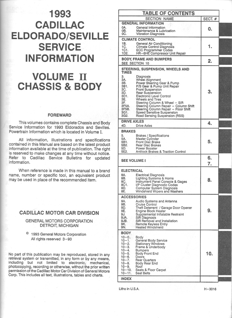 1993 Cadillac Eldorado/Seville Shop Service Repair Manual (copy)
