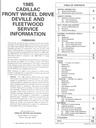1985 Cadillac Front Wheel Drive DeVille and Fleetwood Shop Service Repair Manual