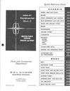 1956-1957 Lincoln Continental Mark II Master Parts Catalog Chassis and Body