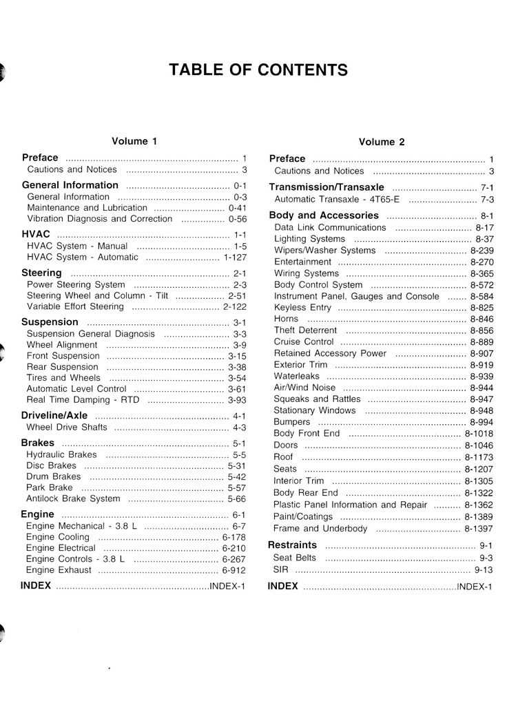 1999 Bonneville/Eighty-Eight/LSS/Regency/Le Sabre GM H Platform Factory Shop Service Repair Manual 2 Vol Set