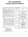 1985 Oldsmobile Chassis Shop, Repair, Service Manual—Cutlass Supreme, Cruiser, Delta 88, Toronado