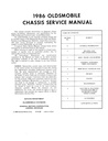 1986 Oldsmobile Chassis Shop, Repair, Service Manual—Cutlass Supreme, Cutlass Salon, Custom Cruiser