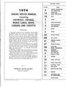 1974 Chevrolet Passenger Car Chassis Repair Maintenance Shop Service Manual
