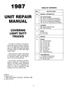 1987 Chevrolet Light Duty Truck Series 10-30 Unit Repair Shop Service Manual for C/K Pickup, Suburban, Blazer, G Van, M Van, P Van/Truck
