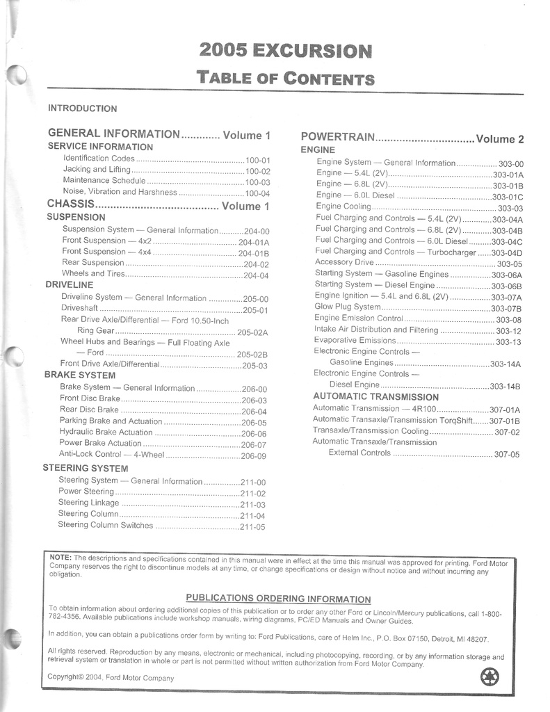 2005 Ford Excursion Shop Service Repair Manual 2 Vol Set