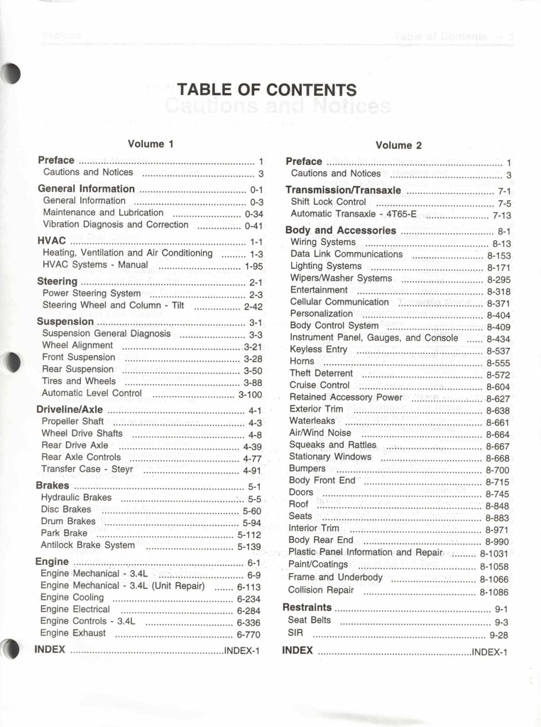 2001 Pontiac Aztek & Buick Rendezvouz Service Manual Complete 2 Vol. Set