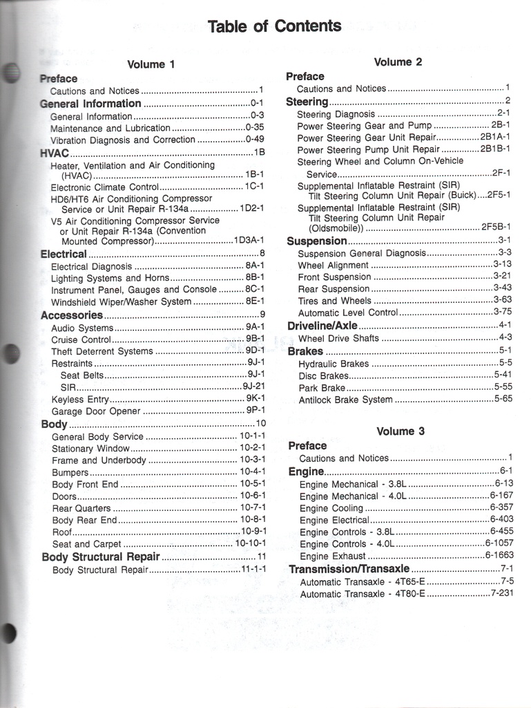 1998 Oldsmobile Aurora Buick Riviera G Platform OEM Shop Service Repair Manual 3 Vol Set