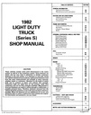1982 Chevrolet Truck Light Duty Truck S Series Models Shop Repair Service Manual