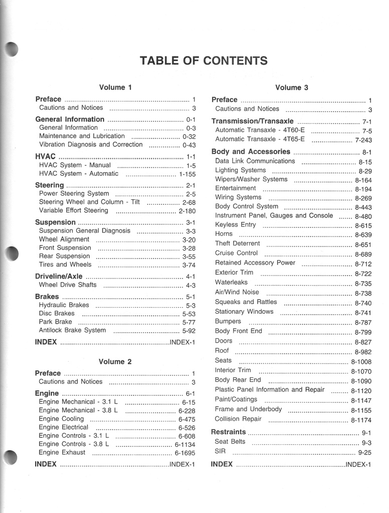1999 Pontiac Grand Prix WP Shop Repair Maintenance Service Manual 3 Vol. Set