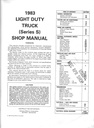 1983 Chevrolet Truck Light Duty Truck S Series Models Shop Repair Service Manual