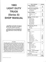 1983 GMC Truck Light Duty S-15 Pickup Jimmy S Series Models Shop Repair Service Manual