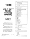 1988 GMC Truck Light Duty S-15 Pickup Jimmy S Series Models Shop Repair Service Manual