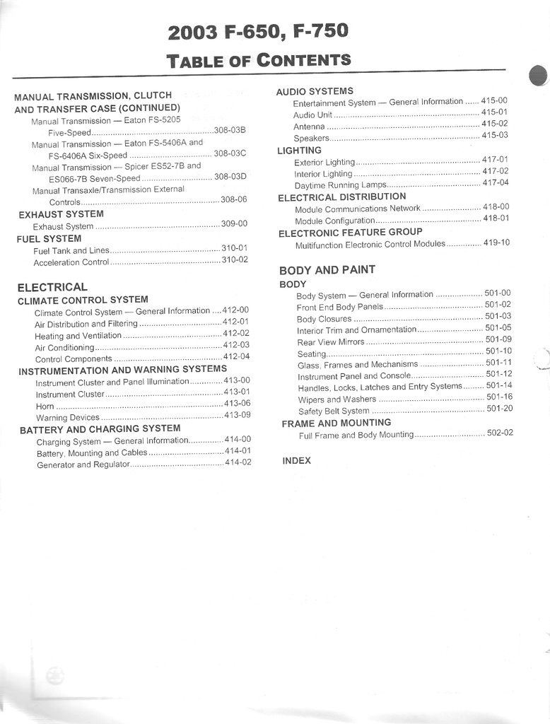 2003 Ford F-650 and F-750 Super Duty Truck Original OEM Factory Shop Service Repair Workshop Manual