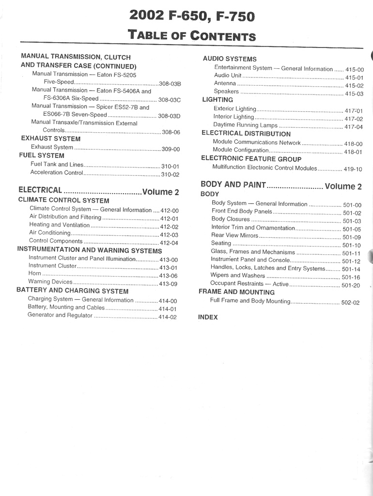 2002 Ford F-650 and F-750 Super Duty Truck Original OEM Factory Shop Service Repair Workshop Manual