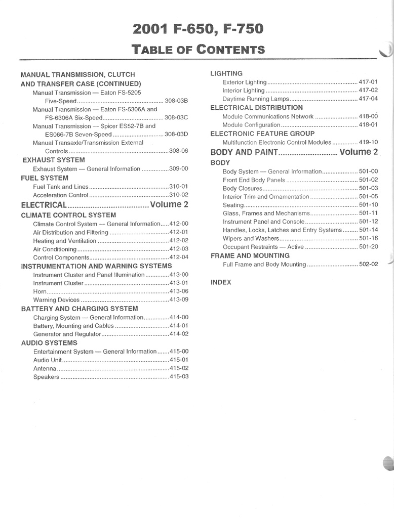 2001 Ford F-650 and F-750 Medium Truck Original OEM Factory Shop Service Repair Workshop Manual