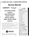 1978 Plymouth Voyager/Dodge Compact Full-Size Van Shop Repair Service Manual