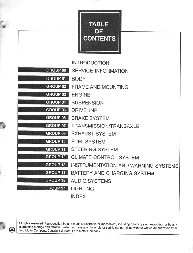 1997 Ford Thunderbird Mercury Cougar XR7 Car Original OEM Factory Shop Repair Service Manual