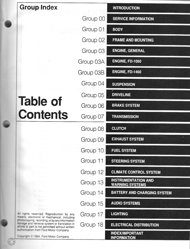 1995 Ford Cargo Medium/Heavy Truck Original OEM Factory Shop Repair Maintenance Service Manual