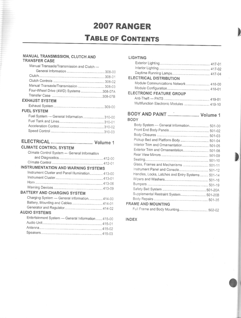 2007 Ford Ranger Pickup Truck Original OEM Factory Shop Repair Maintenance Service Manual Complete 2 Vol. Set
