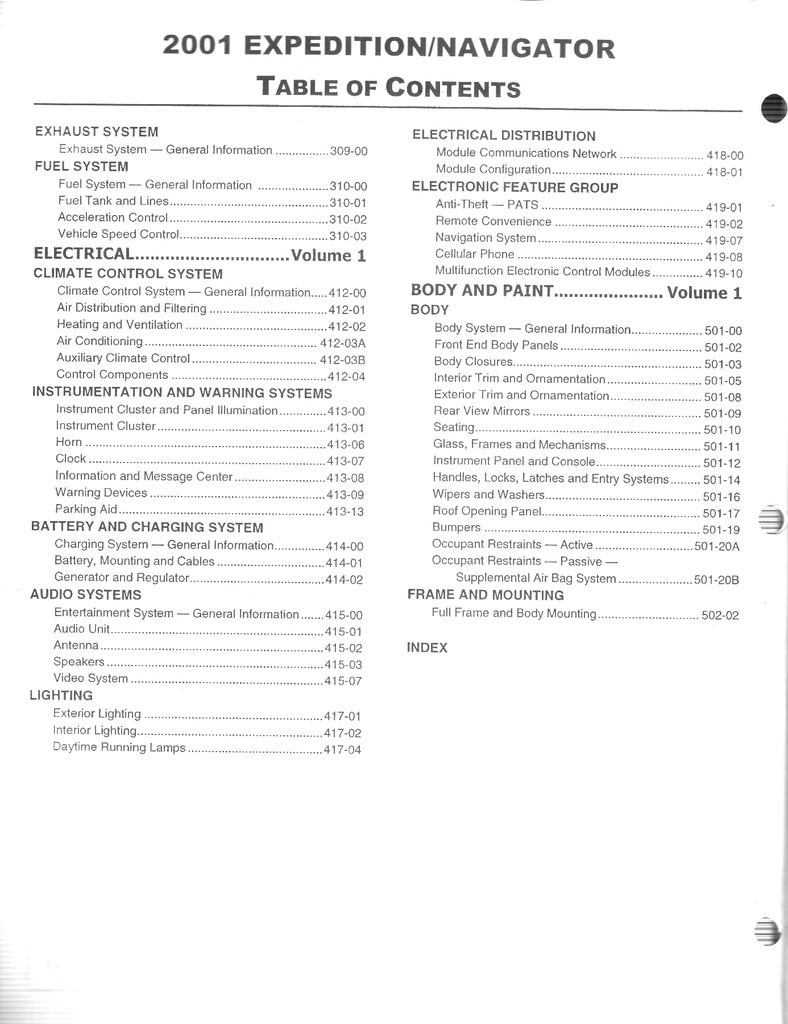 2001 Ford Expedition and Lincoln Navigator OEM Factory Shop Repair Service Workshop Manual Complete 2 Vol. Set