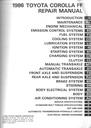 1986 Toyota Corolla FF OEM Shop Service Repair Manual