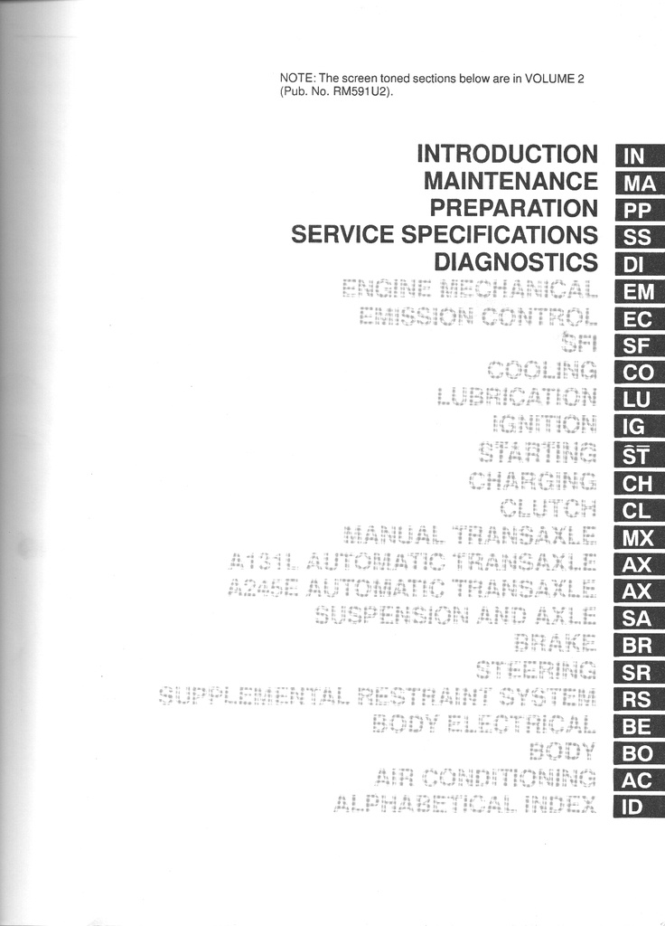 1998 Toyota Corolla ZZE110 OEM Shop Service Repair Manual 2 Vol Set