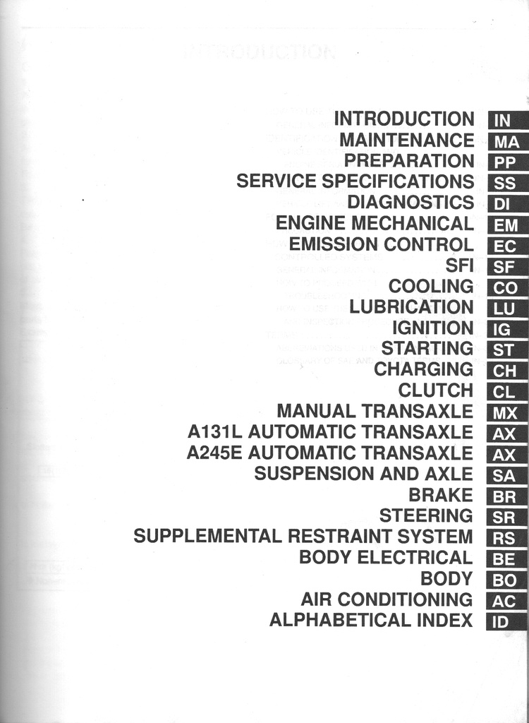 1999 Toyota Corolla ZZE110 OEM Shop Service Repair Manual
