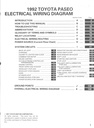 1992 Toyota Paseo OEM Shop Service Repair Electrical Wiring Diagram Manual