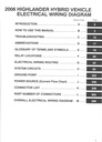 2006 Toyota Highlander Hybrid OEM Shop Service Repair Electrical Wiring Diagram Manual