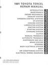 1991 Toyota Tercel OEM Shop Service Repair Manual