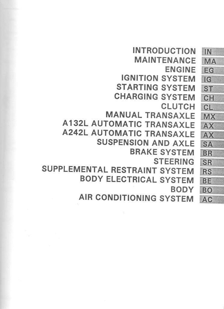 1995 Toyota Tercel OEM Shop Service Repair Manual