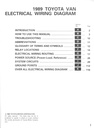 1989 Toyota Van OEM Shop Service Repair Electrical Wiring Diagram Manual