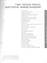 1985 Toyota Tercel OEM Shop Service Repair Electrical Wiring Diagram Manual