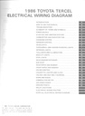 1986 Toyota Tercel OEM Shop Service Repair Electrical Wiring Diagram Manual
