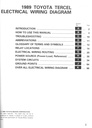 1989 Toyota Tercel OEM Shop Service Repair Electrical Wiring Diagram Manual