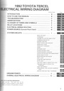 1992 Toyota Tercel OEM Shop Service Repair Electrical Wiring Diagram Manual