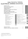 1994 Toyota Tercel OEM Shop Service Repair Electrical Wiring Diagram Manual