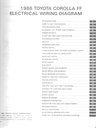 1986 Toyota Corolla FF OEM Shop Service Repair Electrical Wiring Diagram Manual