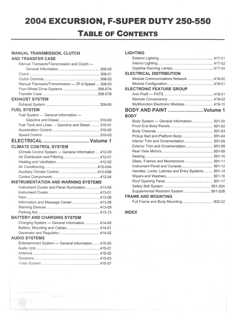 2004 Ford Excursion, F-Super Duty F-250, F-350, F-450, F-550 Original OEM Factory Shop Repair Service Workshop Manual Complete 2 Vol. Set