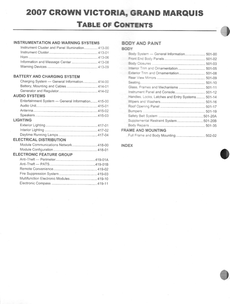 2007 Ford Crown Victoria and Mercury Grand Marquis Original OEM Factory Shop Repair Service Workshop Manual