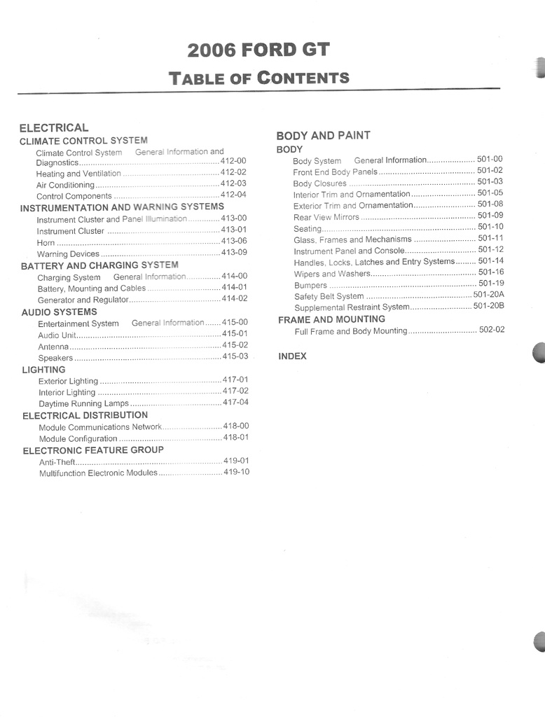 2006 Ford GT OEM Workshop Service Shop Repair Manual