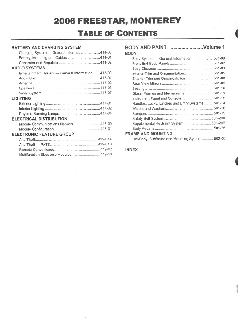 2006 Ford Freestar Mercury Monterey Original OEM Factory Shop Service Workshop Repair Manual 2 Vol Set