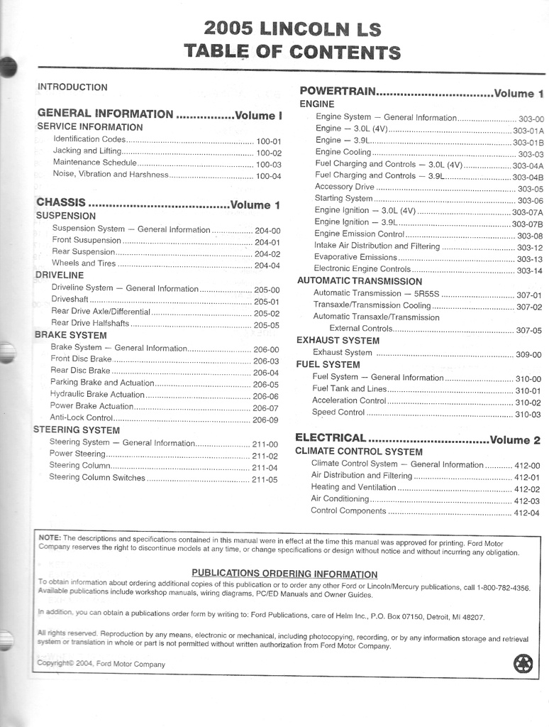 2005 Ford Lincoln LS Original OEM Factory Shop Service Workshop Repair Manual 2 Vol Set