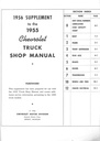 1956 Chevrolet Truck Factory Repair Maintenance Shop Service Manual Supplement