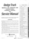 1968 Dodge Light/Medium/Heavy Truck Pickup, Forward Control & 4X4 100-800 Shop Maintenance Repair Service Manual