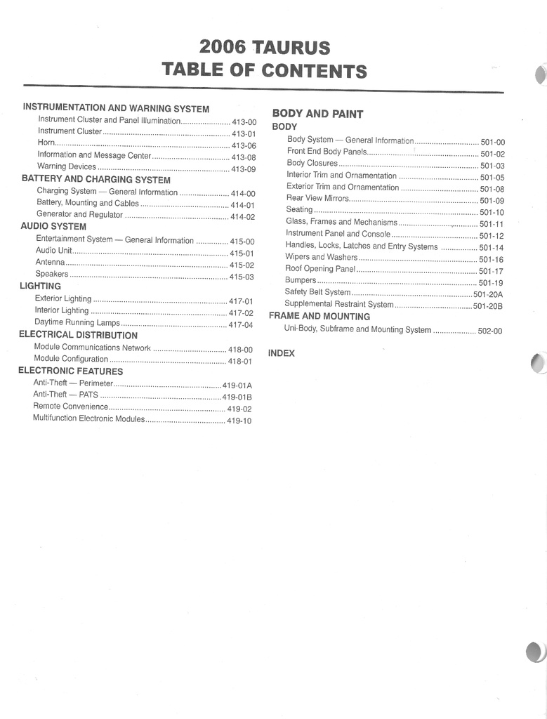 2006 Ford Taurus Original OEM Factory Shop Repair Service Workshop Manual