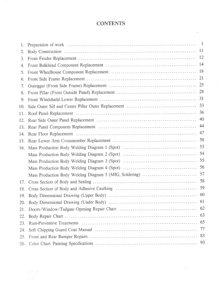 1988 Honda Civic Wagon Body Repair Service Manual BRM