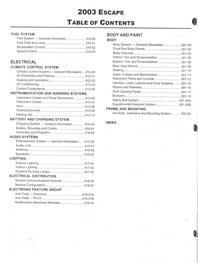 2003 Ford Escape Original OEM Factory Shop Service Workshop Repair Manual