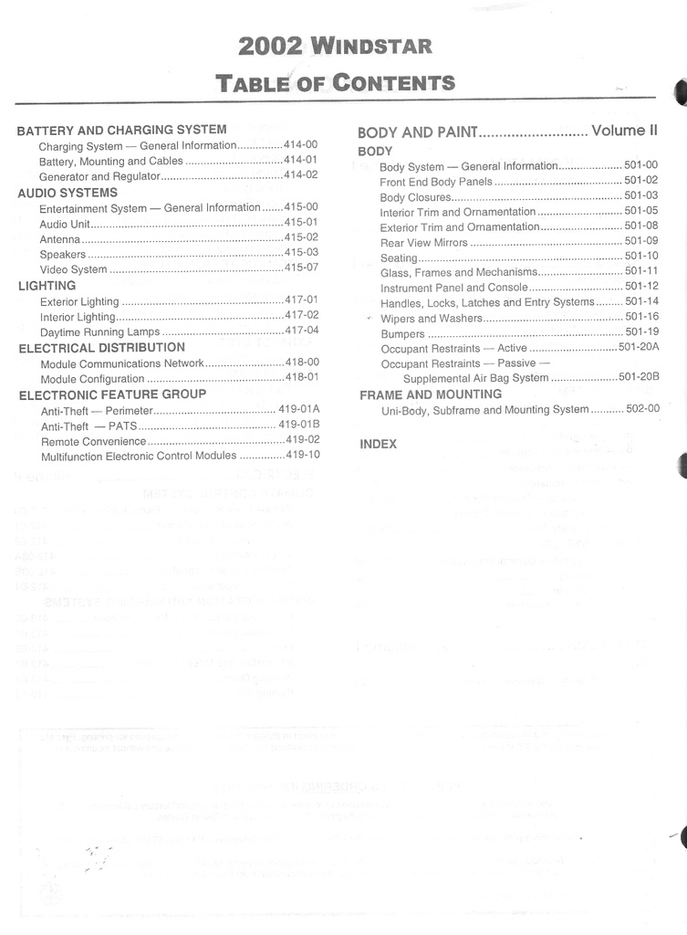 2002 Ford Windstar Original OEM Factory Shop Service Workshop Repair Manual 2 Vol Set